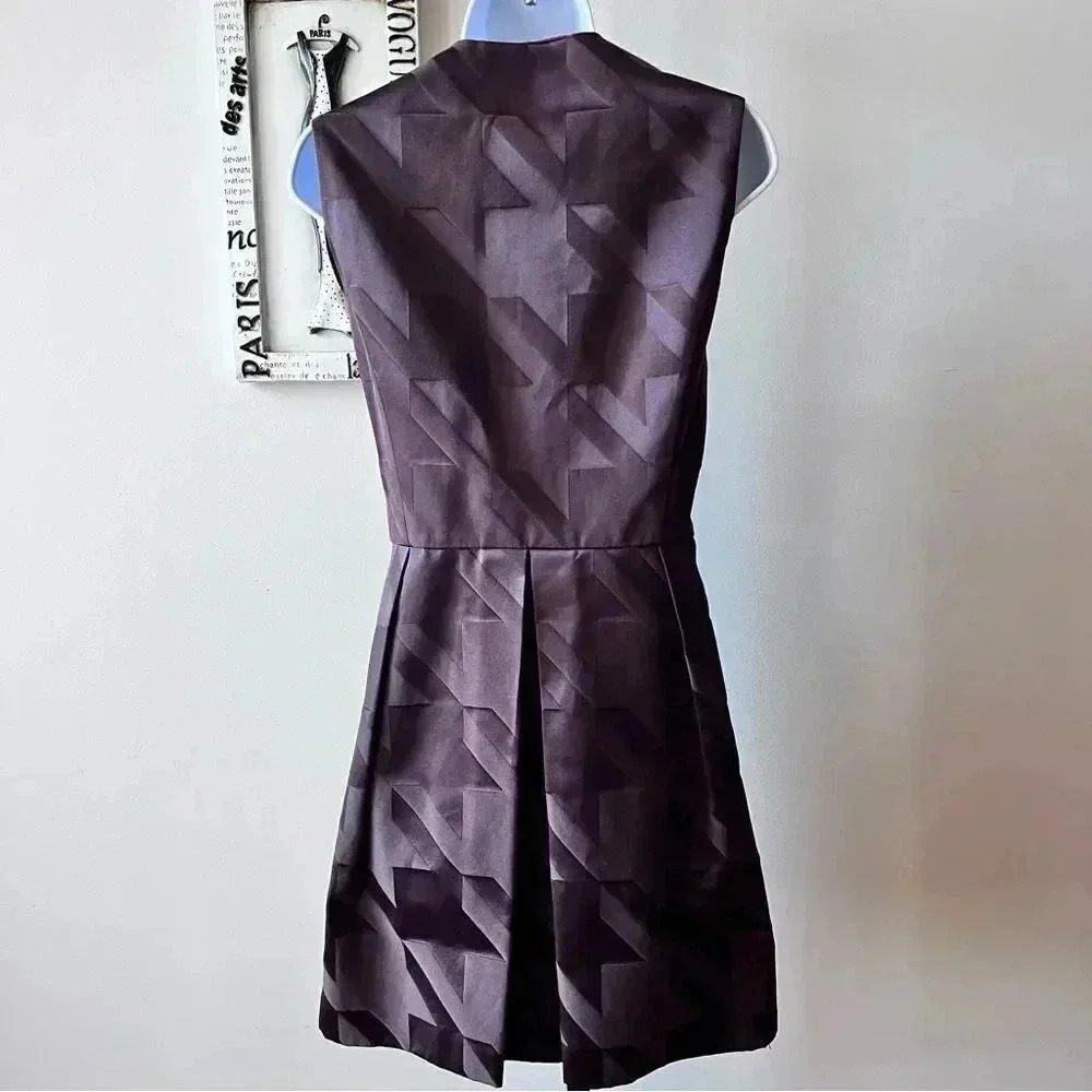 Vintage 90s Cynthia Rowley Brown Houndstooth Two Piece Dress Coat Suit Size 12 L - Picture 6 of 16